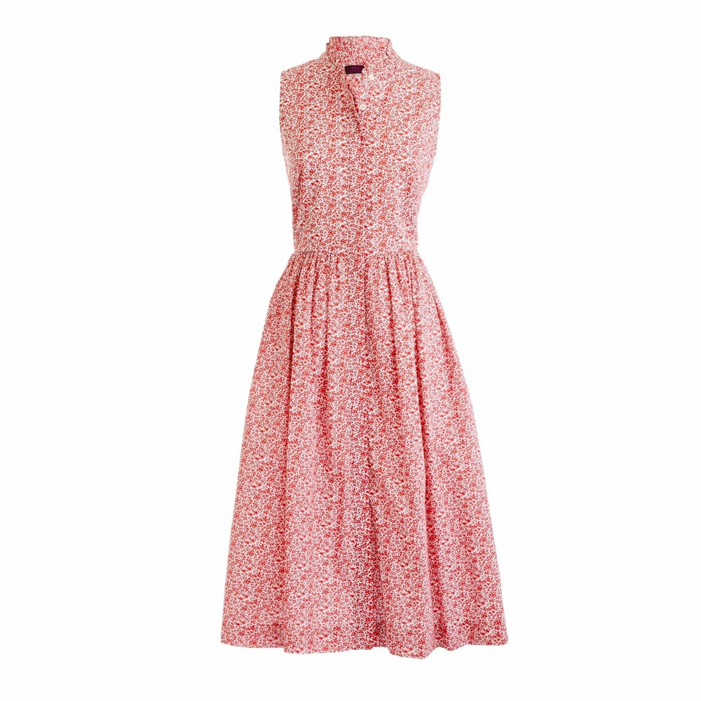 JCrew Sleeveless ruffleneck midi dress in Liberty® chamomile floral. Size 0